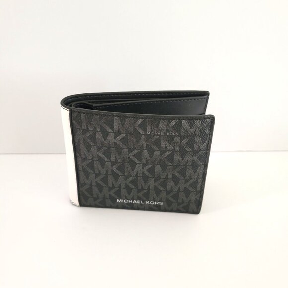 Michael Kors Cooper Billfold Passcase Wallet Bifold Bright White MK Logo - Picture 2 of 8